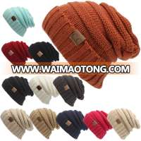 Factory Directly Sale Trendy Winter Warm Slouchy Hat CC Beanie