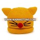 Warm winter cute cat ear hand-crocheted knit beanie