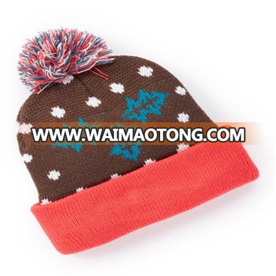 S4262 new winter crochet knitted led caps led light up Christmas tree hats Christmas beanie with pom pom