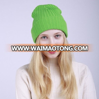 S4259 hot sale 2018 custom winter knit hats girls womens crochet beanie caps ribbed beanie with cuff wholesale