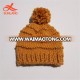 W2557 Wool Knit Child Beanie Knit Beanie with Pom Pom