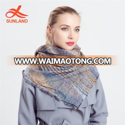 W3344 Women's Fall Winter Scarf Classic Tassel Plaid Scarf Warm Soft Chunky Large Blanket Wrap Shawl Scarves