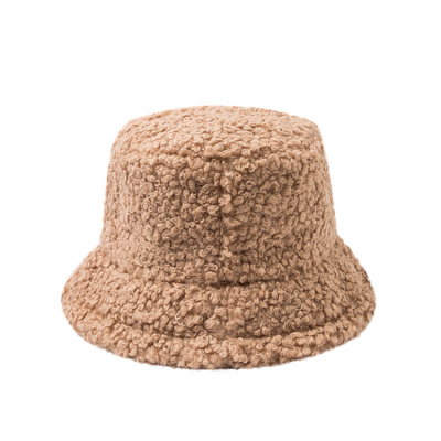 F-4970new winter popular women warm faux lamb fur bucket hat students winter +hats for outdoor